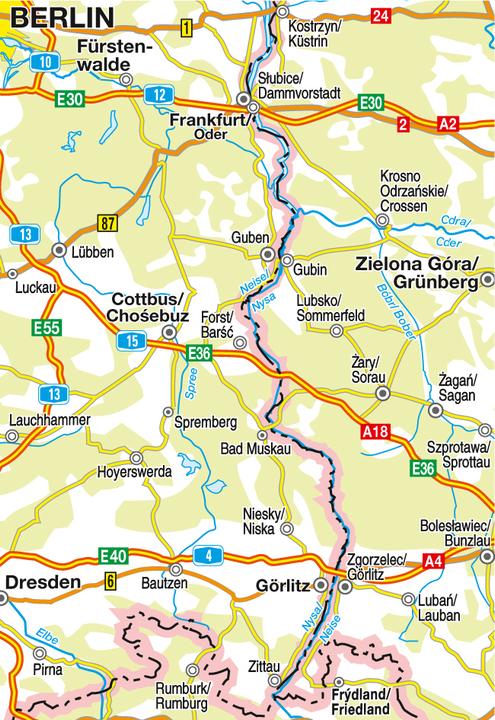 Actual product image DE 027. Lusatia. Frankfurt/Oder - Spreewald - Zittau 1 : 200 000. road map 200000
