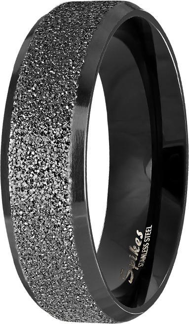 Produktbild Star Piercing Ring schwarz poliert und mittig gesprenkelt (Chirurgenstahl 316L)