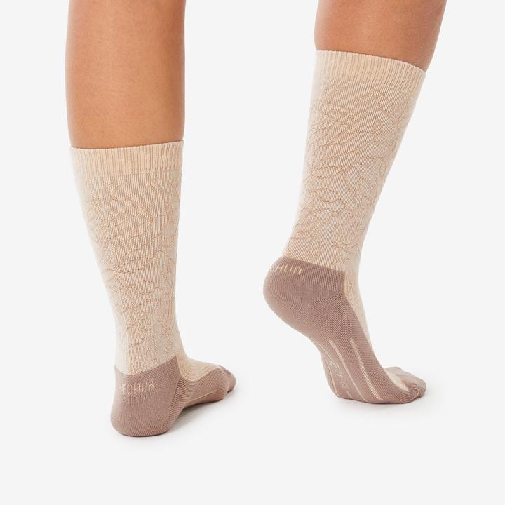 Produktbild Quechua Wandersocken hoch Lyocell & Leinen 2 Paar Hike 100 Lime & Flore (35)