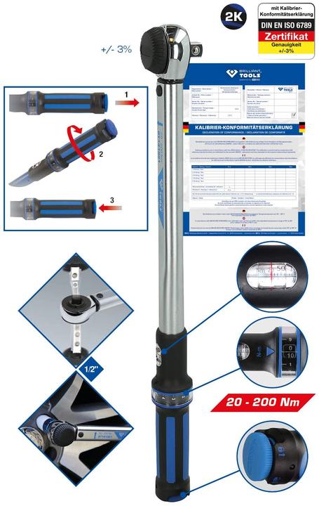 Image du produit Brilliant Tools BT141901 (1/2", 20 Nm, 200 Nm)