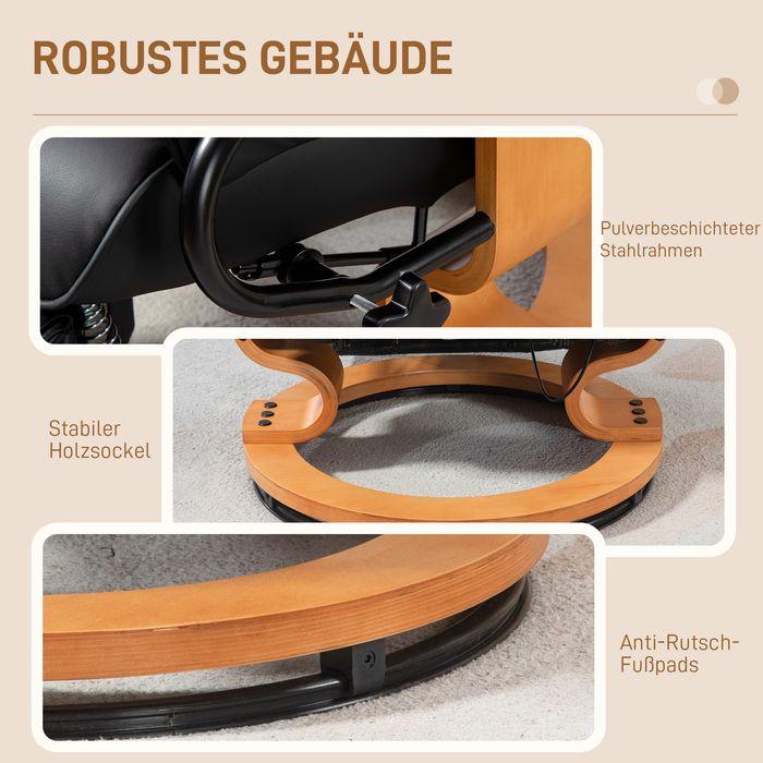 Immagine prodotto Swisshandel24 Relaxsessel Drehbar, Fernsehsessel, bis 150 kg, Kunstleder, Schwarz