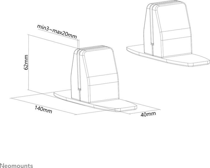 Produktbild Neomounts by Desk Stand for NS-GLSPROTECTXXX - set of 2