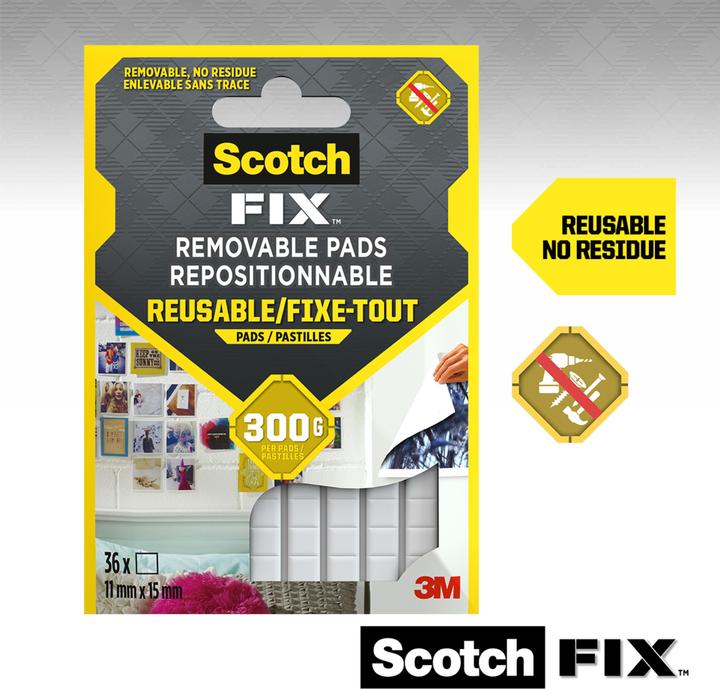 Actual product image Scotch Scotch-Fix Removable Adhesive Pads (0.30 kg)