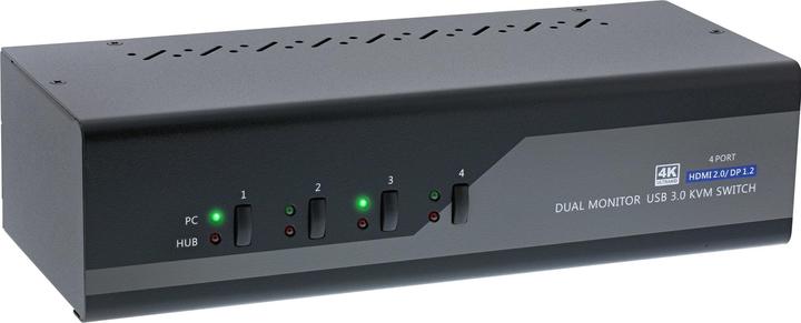 InLine KVM Switch 4-fach Dual Monitor