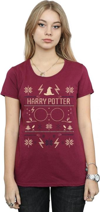 Actual product image Womens/Ladies Christmas Pattern Cotton T-Shirt (L)
