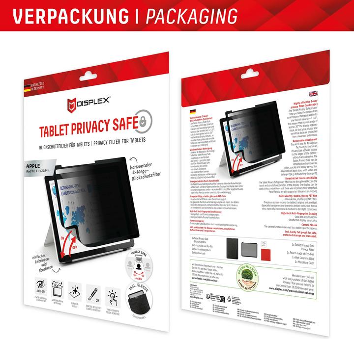 Productafbeelding Displex Tablet Privacy Safe, Tablet Blickschutzfolie (1 Stuk, iPad Pro 11 2024 (M4))