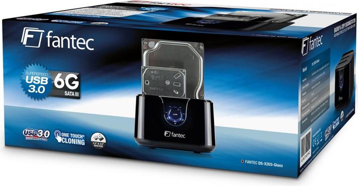 Produktbild Fantec DS-X2U3-Glanz - Bis zu 2x 6,35cm 2,5Zoll und/oder bis zu 8,89cm 2x 3,5Zoll SATA HDD Klon &... (2.5", 3.5")