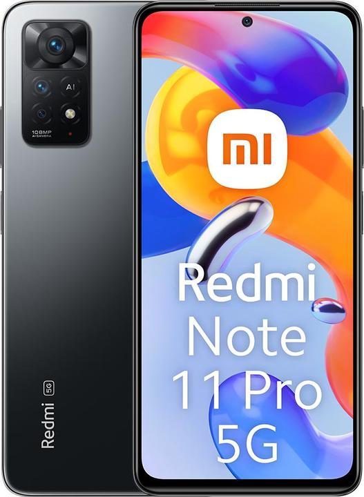 Actual product image Xiaomi Redmi Note 11 Pro 5G (64 GB, Graphite gray, 6.67", Hybrid Dual SIM, 108 Mpx, 5G)