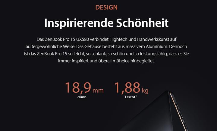 Image du produit ASUS ZenBook Pro 15 UX580GD-BN008T (15.60", Intel Core i7 8750H, 16 Go, 512 Go, CH)