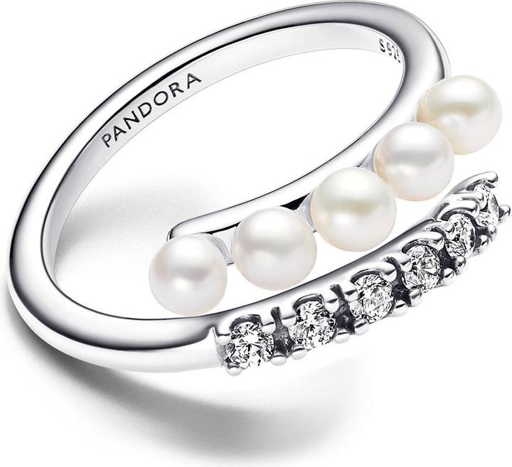 Produktbild Pandora Behandelte Süsswasserzuchtperlen & Pavé Offener Ring (50, 925 Silber)