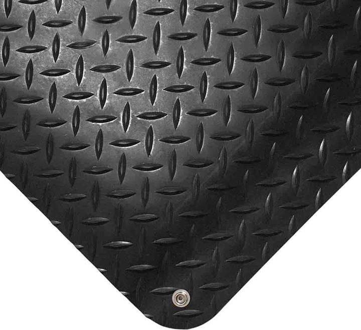 Actual product image Coba Europe black anti-fatigue mat anti-slip diamond profile, DPS01, single, 600mm x 900mm x 14 (900 x 600 mm)