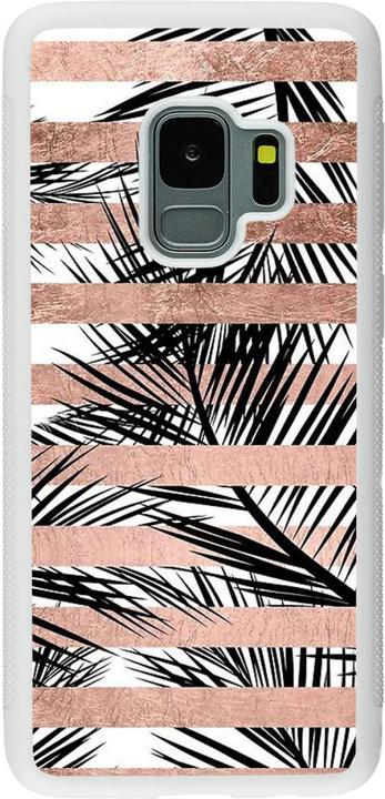Image du produit PhoneLook Coque Silicone rigide blanc Palm trees gold stripes (Samsung Galaxy S9)