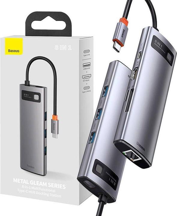 Image du produit Baseus Série Gelam en métal (USB-C, 8 Ports)