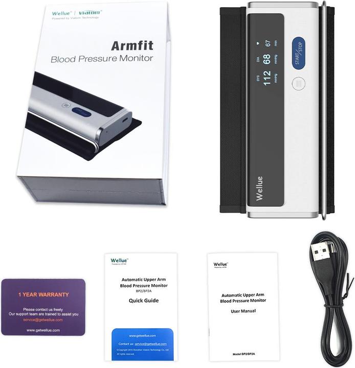 Actual product image ViatomTech BP2A Bluetooth upper arm bp monitor (Blood pressure monitor upper arm)