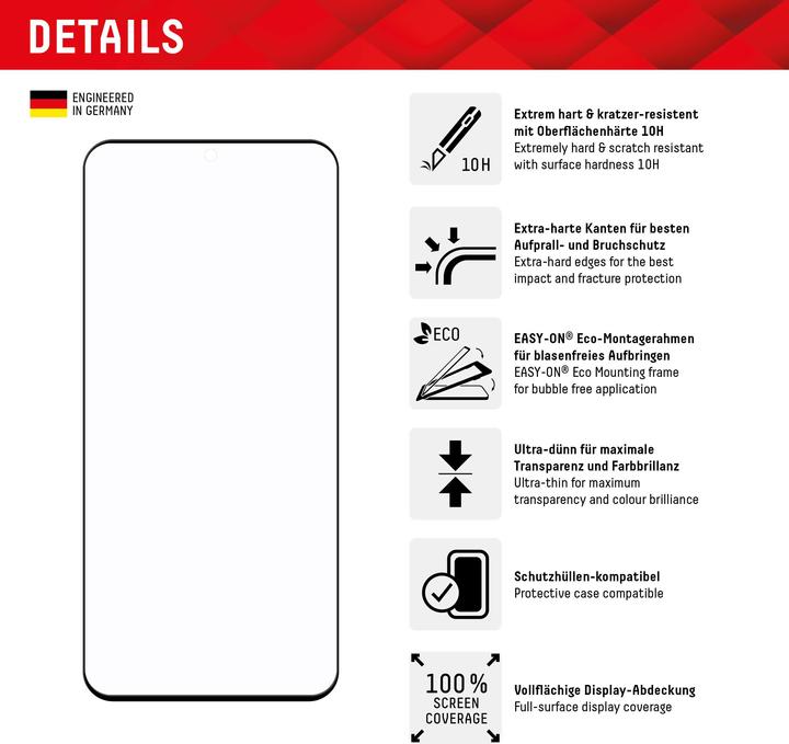 Actual product image Displex Real Glass, Full Cover Panzerglas (1 Piece, Xiaomi 13 Pro, Xiaomi 12 Pro)