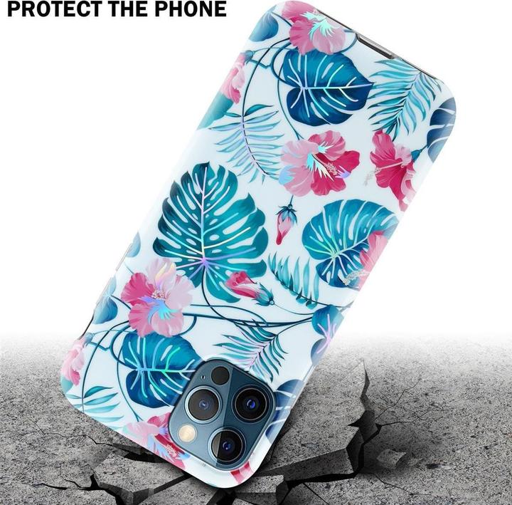 Actual product image Cadorabo IMD TPU Colorful Flowers & Leaves Cover (Apple iPhone 12 Pro Max)
