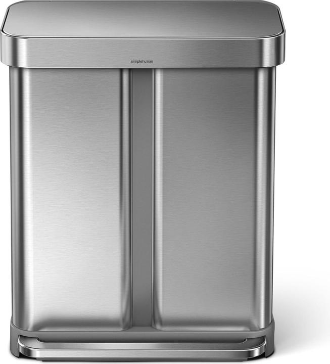 Image du produit Simplehuman Poubelle double 58 l, argent brossé (58 l)