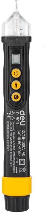 Productafbeelding Deli Tools Contactloze spanningstester EDL8011, 12/48-1000V AC (zwart) (CAT III 1000V)