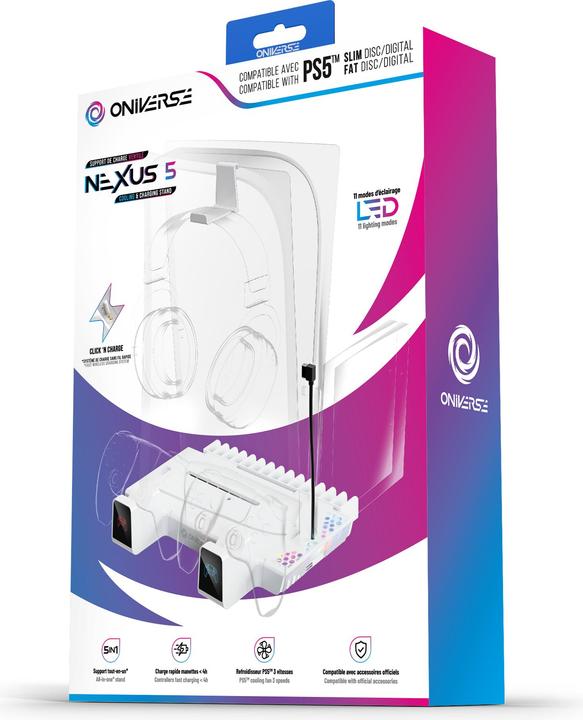 Image du produit Oniverse Nexus 5 Multifunctionele Standaard (PS5/ PS5 Slim) Wit (ONICSMLT-PS5-WHT) (PS5)