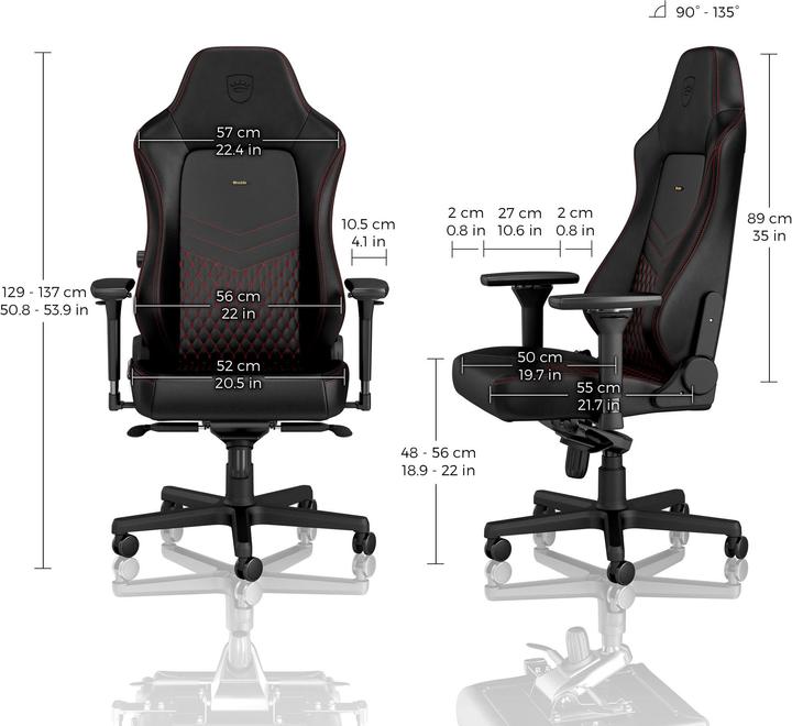 Image du produit noblechairs HERO cuir véritable