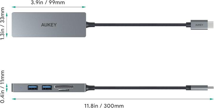 Actual product image Aukey Cb-C63 (USB-C, 3 ports)