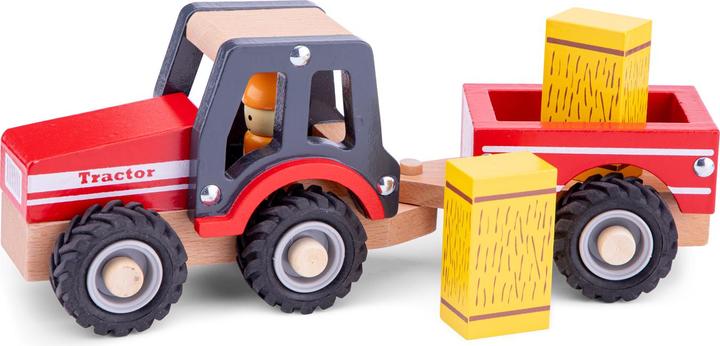 New Classic Toys Traktor mit Anhänger - Heuhaufen