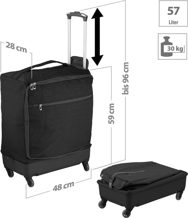 Immagine prodotto Xcase Trolley da viaggio ultraleggero (57 l, M (50 - 90l))