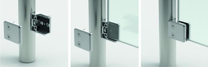 Actual product image Pauli+Sohn Glasklemmen 48x45, 8-12.76mm,V2A eckig (4 pcs.)