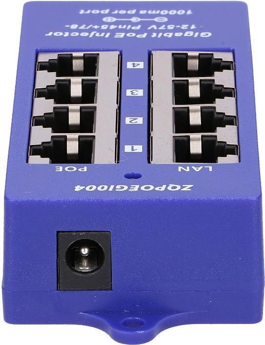 Image du produit Extralink POE INJECTOR 4 PORT GIGABIT - - 4 ports Gigabit Ethernet (802,3at (PoE+), 48 W)
