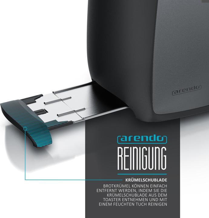 Actual product image Arendo Toaster long slot, bun warmer, heat-insulating housing, 7 settings
