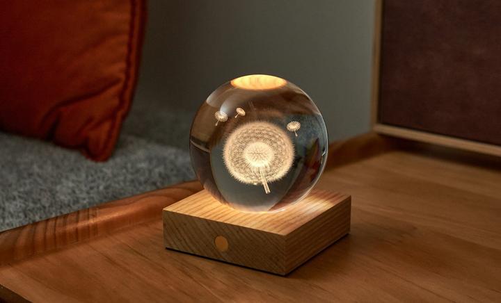 Actual product image Gingko Amber Crystal Light