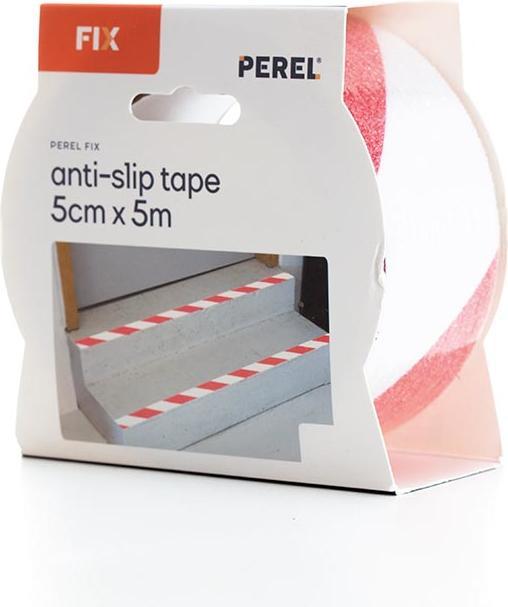 Actual product image Perel Anti-slip tape 5cm x 5m - red/white (50 mm)