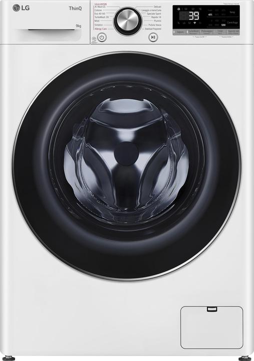 Actual product image LG F2R7S09TSWC Slim 9" front loading washing machine (9 kg, Left)