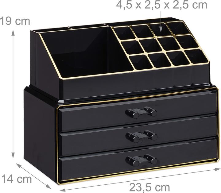 Actual product image Relaxdays Makeup Organizer with 3 Shelves
