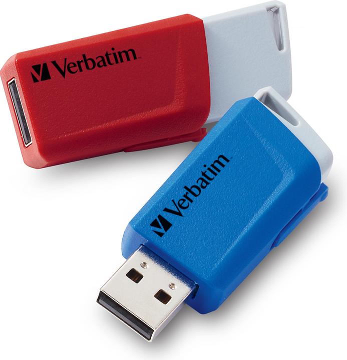 Verbatim USB-stick 2x 32GB 3.2 Store'n Click Gen1 rood/blauw extern verkooppunt (32 GB, USB-A)