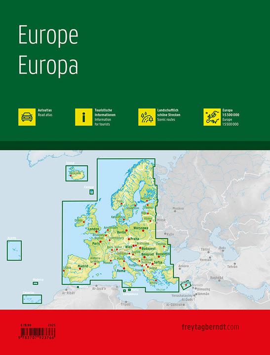 Immagine prodotto Europa, atlante automobilistico 1:800.000, freytag & berndt