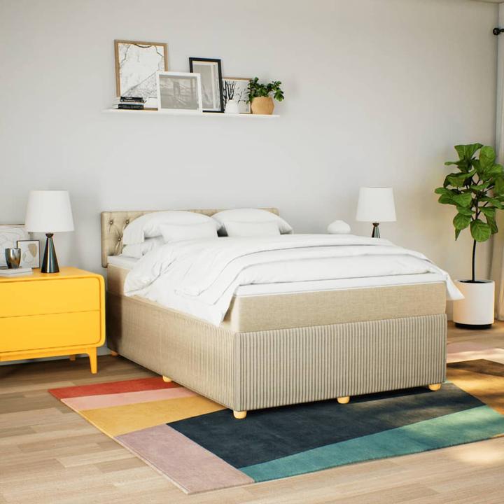 Actual product image VidaXL Bo x spring bed with mattress 160 x 200 cm fabric (160 x 200 cm, 160 x 200 cm)
