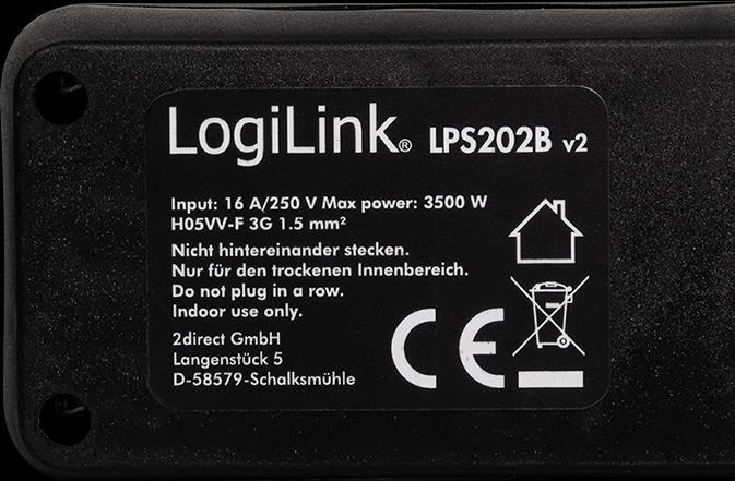 Produktbild LogiLink Steckdosenleiste (6 x, CEE 7/3, 1.50 m)