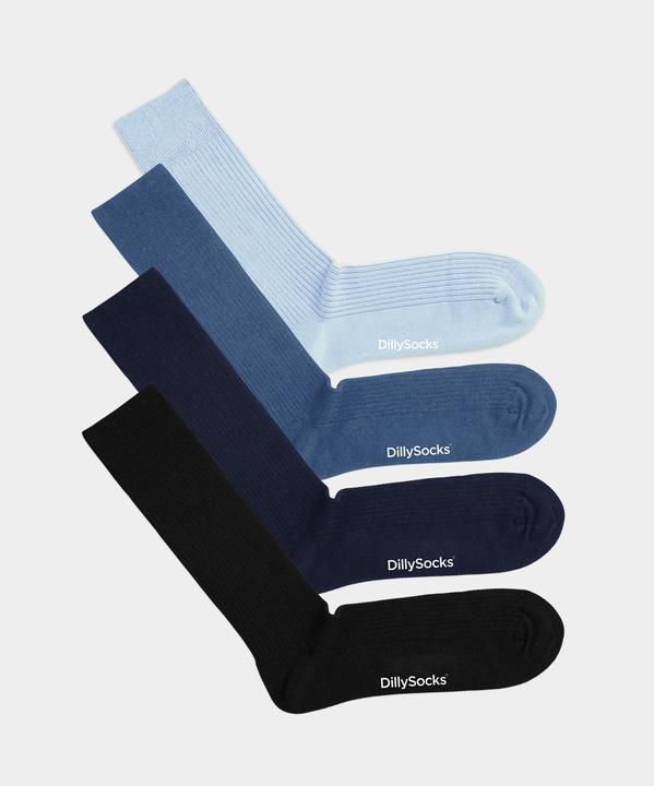 Produktbild DillySocks Ribbed Just Blue (4er Pack, 41 - 46)