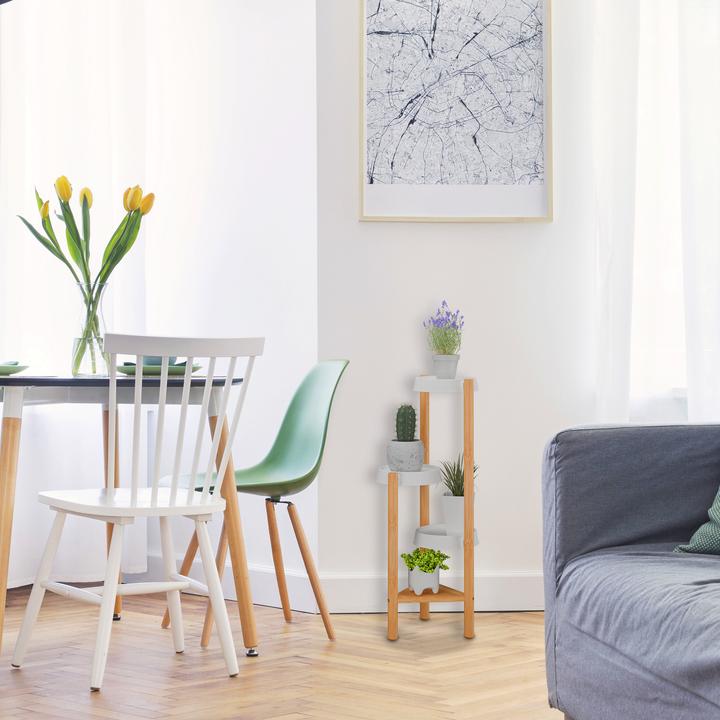Produktbild Relaxdays Pflanzenständer Bambus & Kunststoff