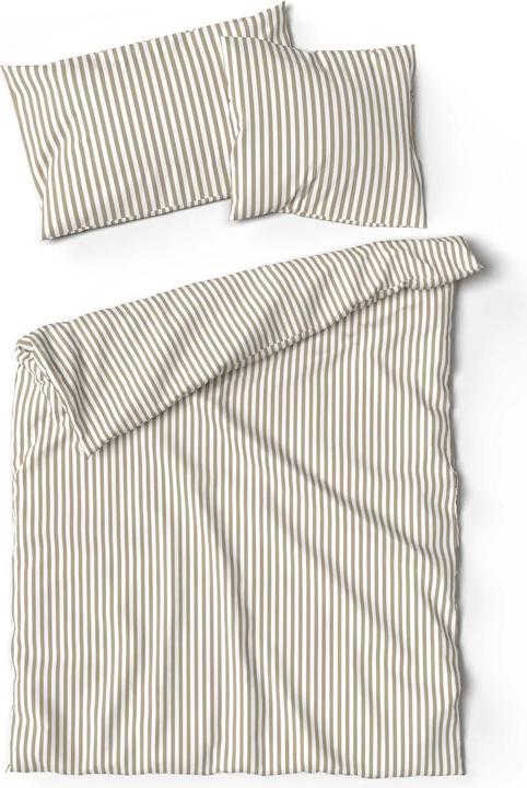 Produktbild Lotus Bettwaren Bettwäsche Bambus Streifen greige (Duvetbezug, 200 x 210 cm)