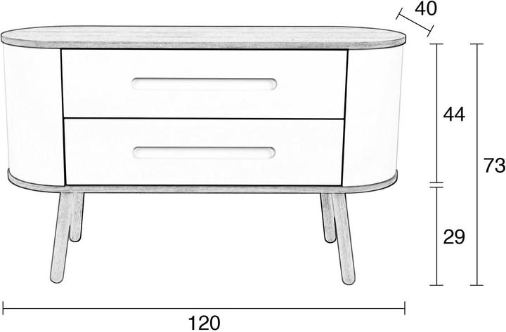 Produktbild Zuiver Cody cabinet 2DR (120 x 40 x 73 cm)