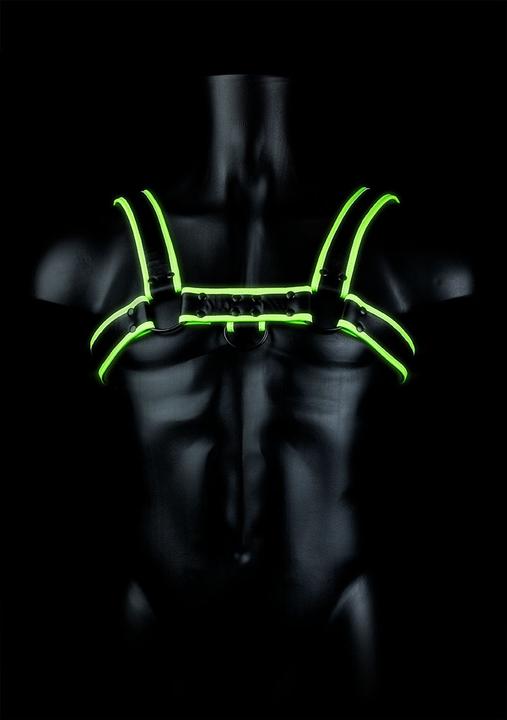 Actual product image Ouch! Chest Bulldog Harness - Glow in the Dark (XL)