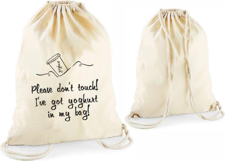 Immagine prodotto 4you Design Borsa con dichiarazione Non toccare! Ho dello yogurt nella mia borsa! naturale