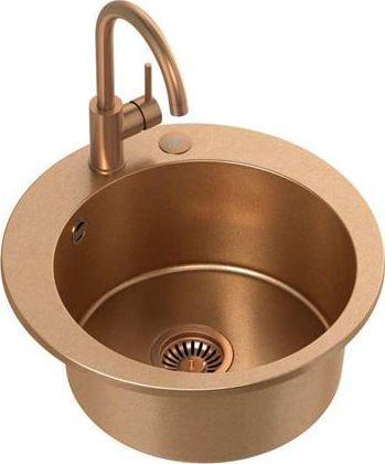 Steiner ART JAMES 210 (Ø51x20) Steingran Art Copper avec siphon manuel, robinet Naomi et prise - cuivre (51 cm)