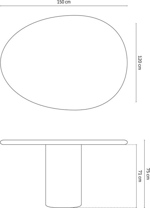 Actual product image Micadoni Dining Table, "Daria", 150x120x75