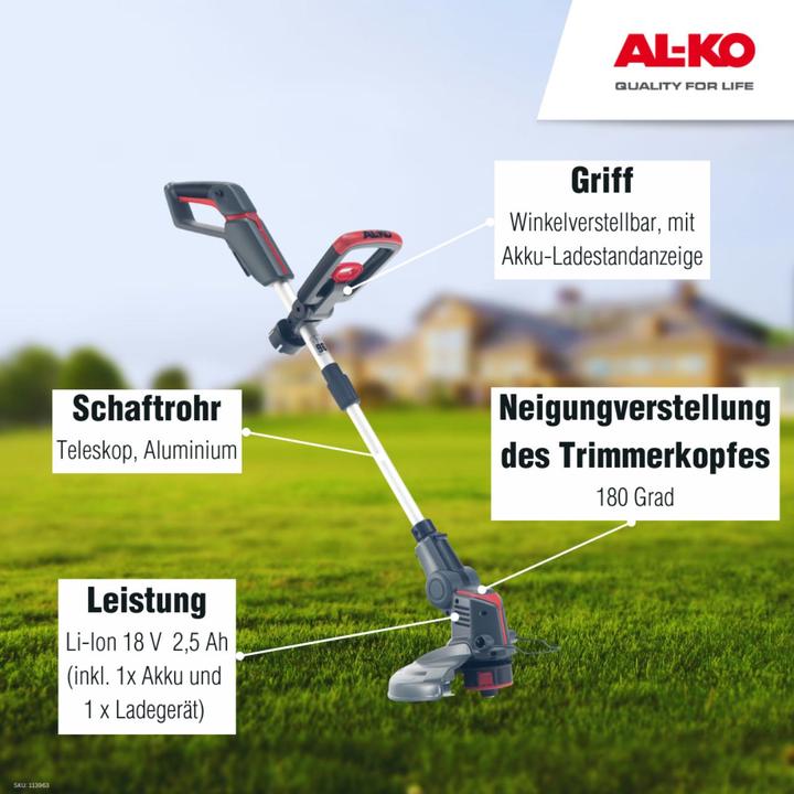 Produktbild AL-KO 18 V Bosch Home And Garden Compatible Akku-TrimmerGt 1825 Set (Trimmfaden)