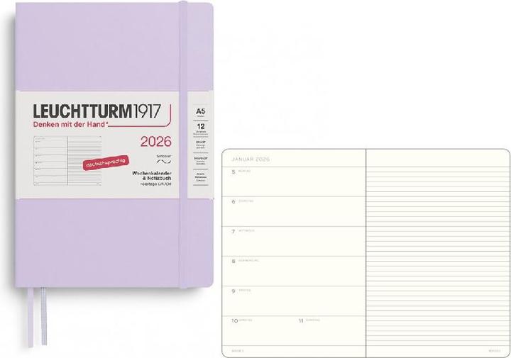 Immagine prodotto Wochenkalender & Notizbuch Medium A5 Lilac 2026 (Tedesco)