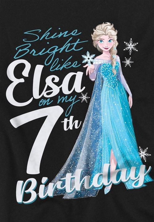 Actual product image Disney Frozen Childrens/Kids Bright Like Elsa 7th Birthday T-Shirt (104)