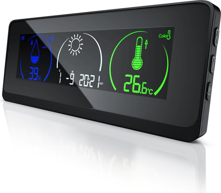 Produktbild Bearware Funk Wetterstation mit Farbdisplay und Aussensensor - DCF Funkuhr - Innen- und Aussentemperatur
